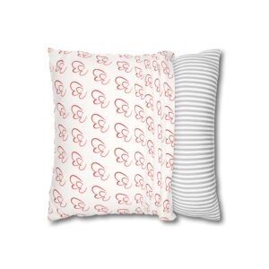 Heart's holding hands Faux Suede Pillowcase, Cozy Home Decor, Gift for Her, Valentine's Day, Cute Couch Pillow