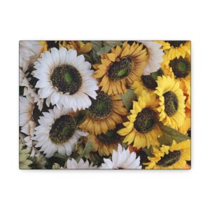 Colorful Floral Canvas Wall Art, Spring Decor, Home Office Decoration, Bright Room Accent, Gift for Flower Lovers